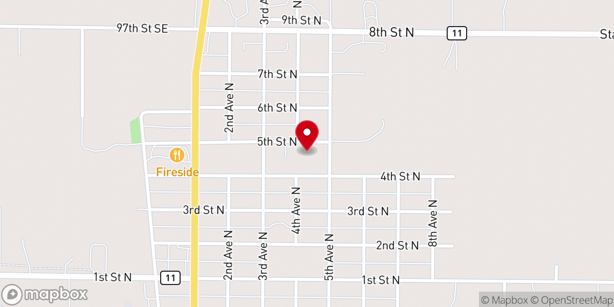 Map showing location of Ellendale United Methodist Church