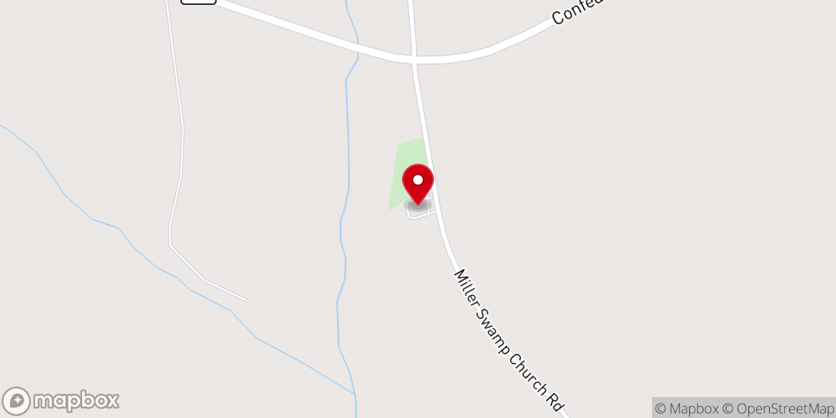 Map showing location of Miller Swamp Missionary Baptist Church