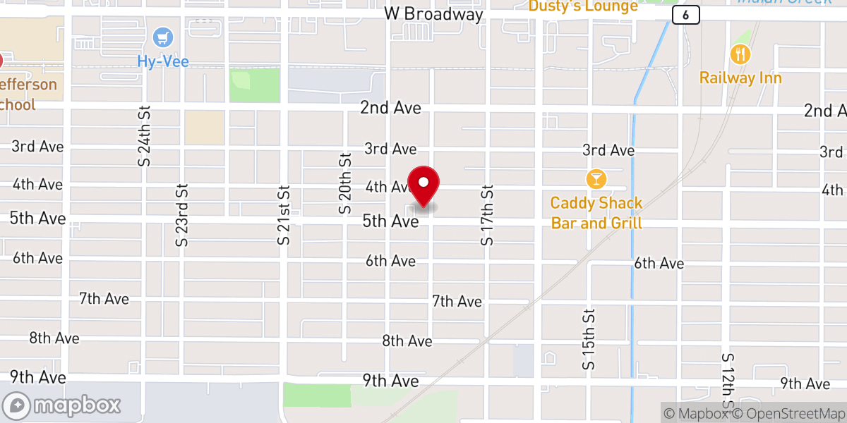 Map showing location of Fifth Avenue United Methodist Church