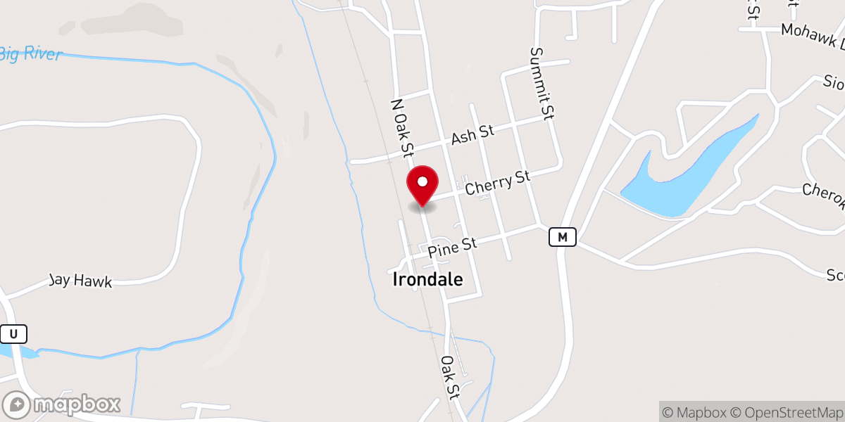 Map showing location of Irondale Church of the Nazarene
