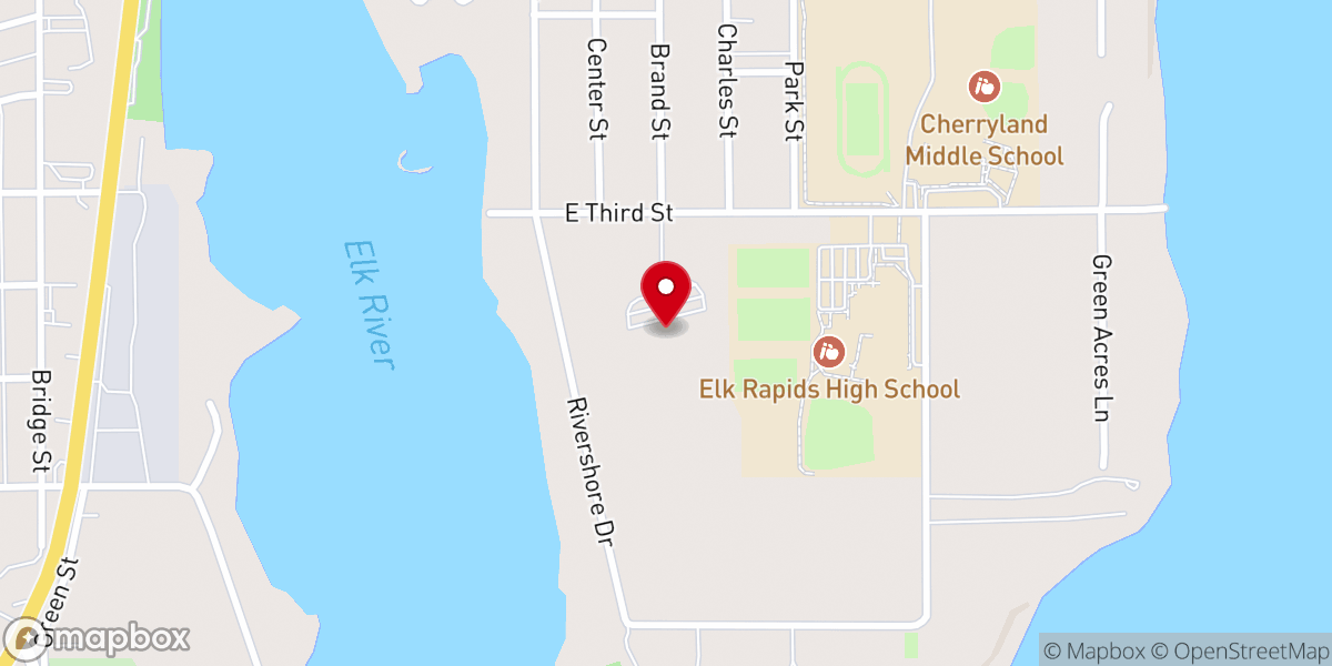 Map showing location of Elk Rapids Bible Church