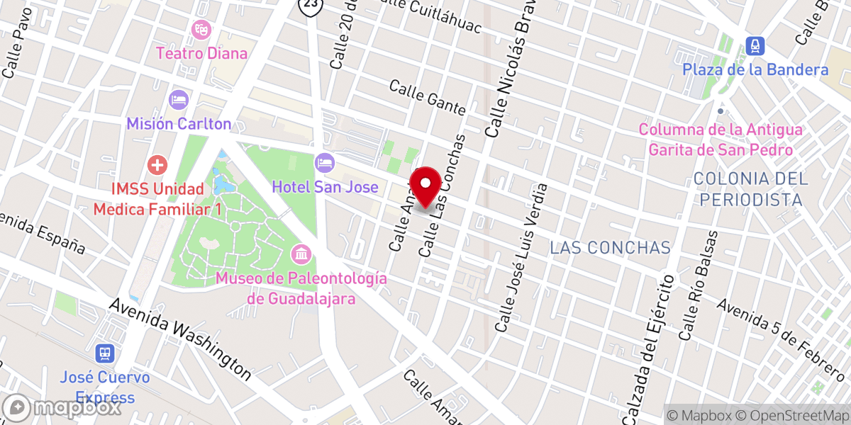 Map showing location of Parroquia San Carlos Borromeo