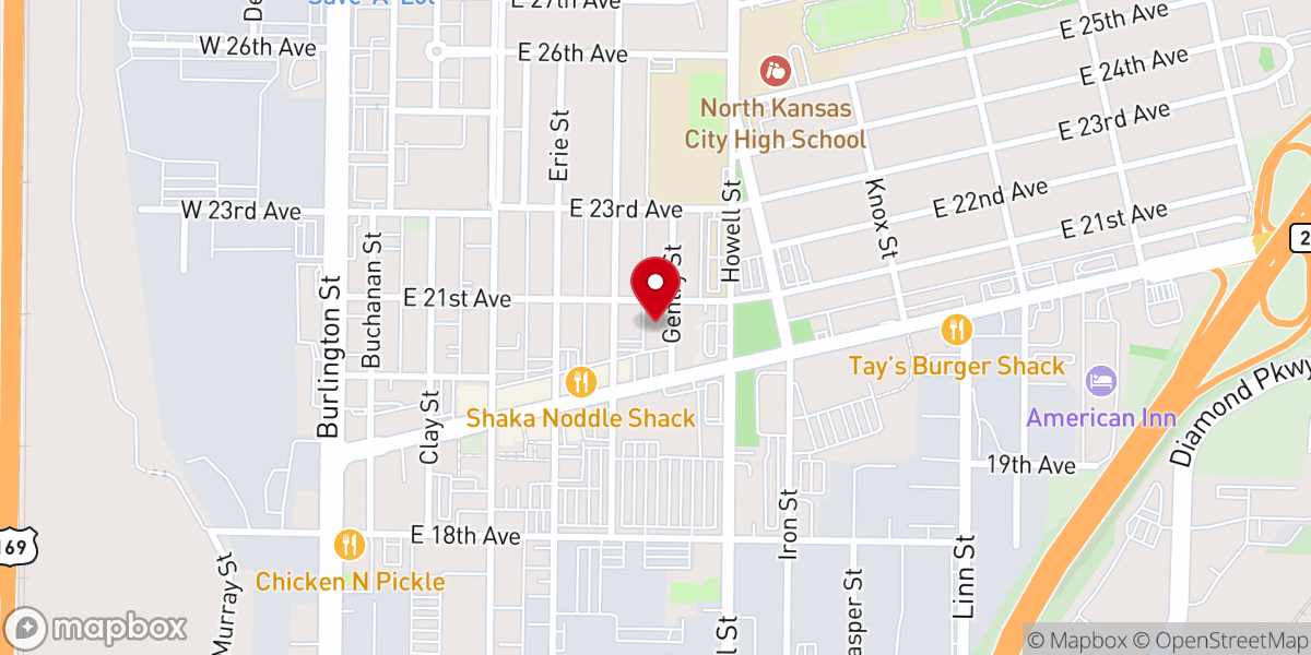 Map showing location of First Christian Church of North Kansas City