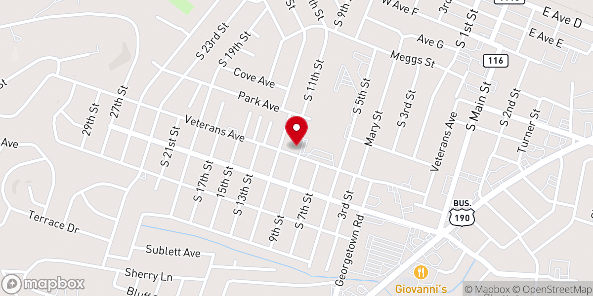 Map showing location of Fairview Baptist Church