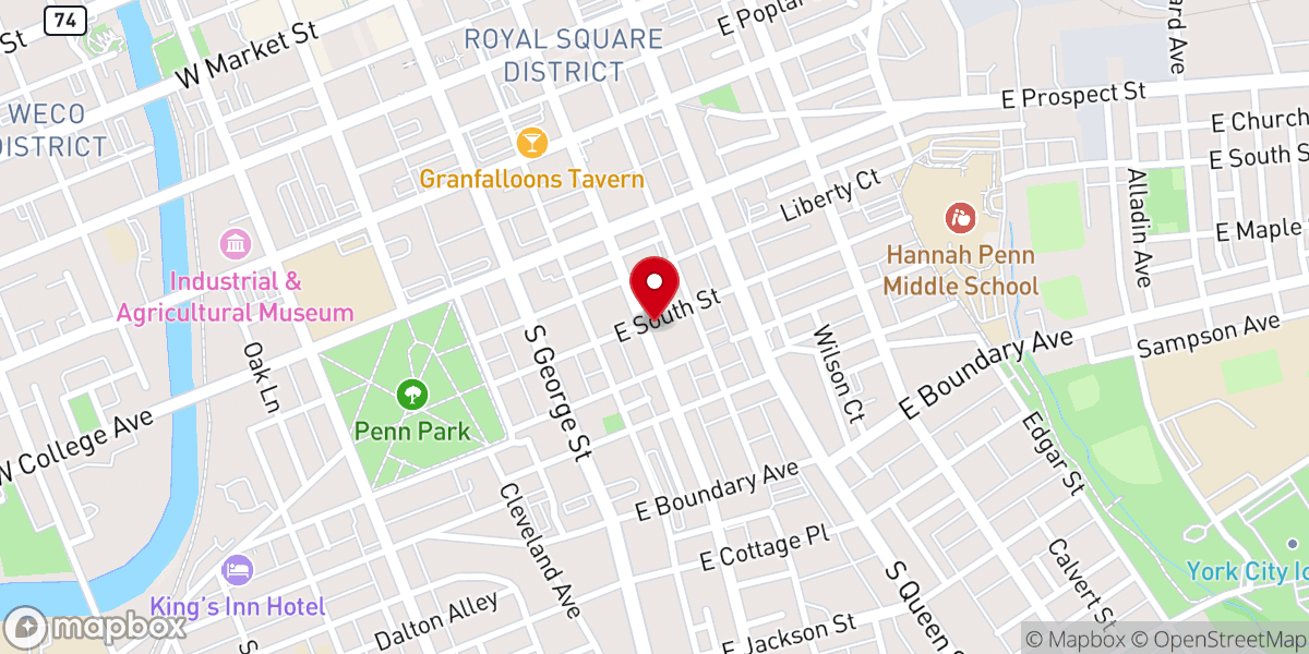 Map showing location of Pentecostal Church of God