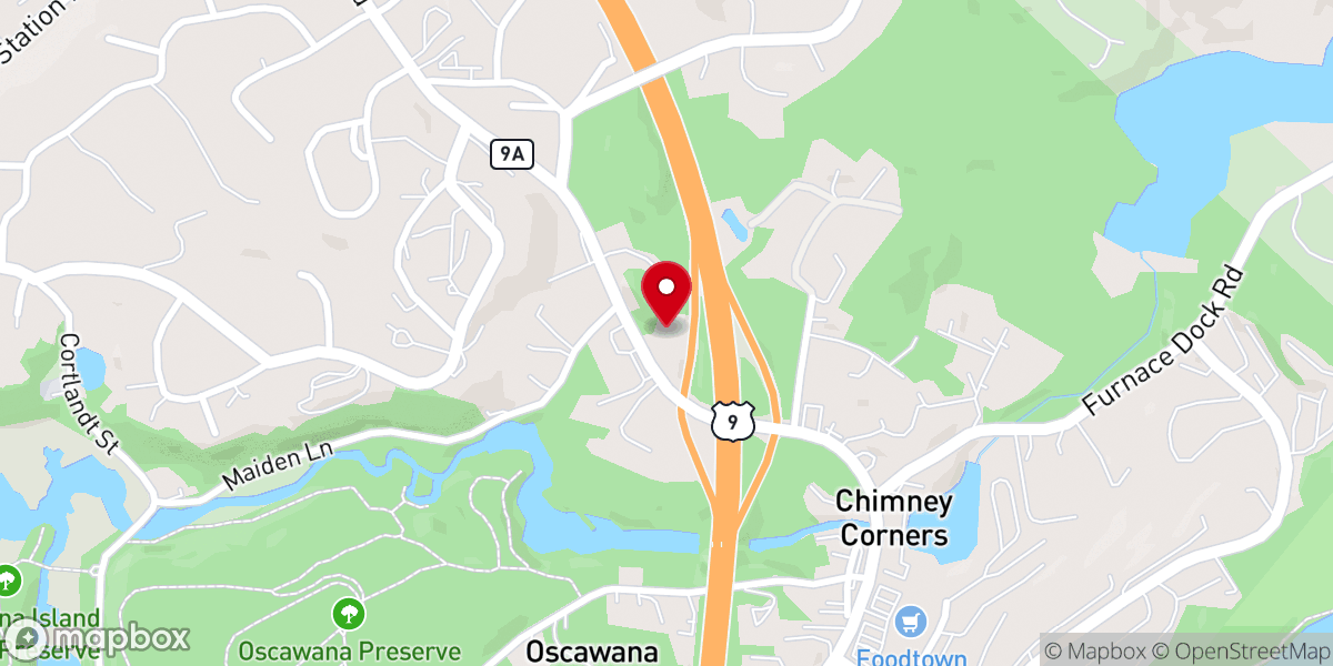 Map showing location of Unitarian Universalist Congregation of the Hudson Valley