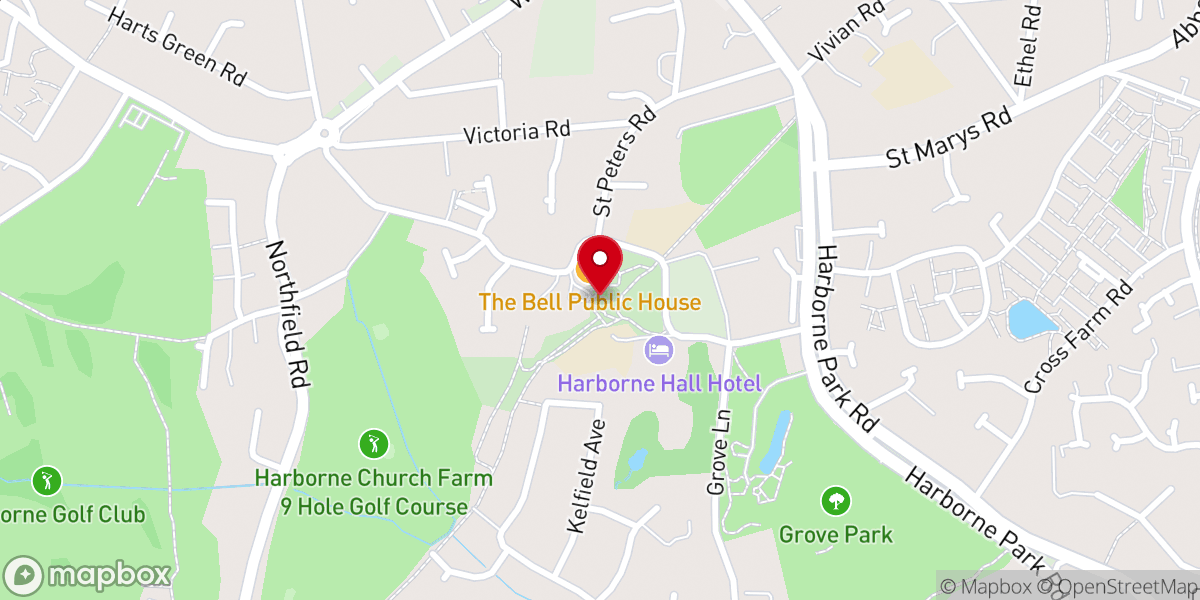 Map showing location of St Peter's Church, Harborne
