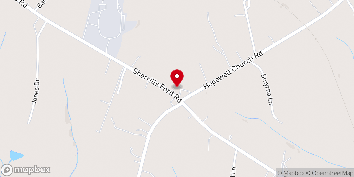 Map showing location of Smyrna Church