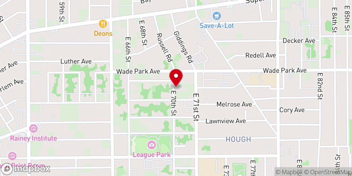 Map showing location of True Missionary Baptist Church