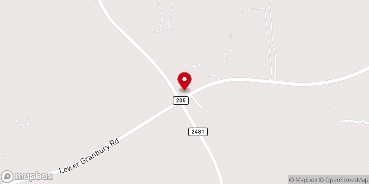 Map showing location of Cedar Point Church