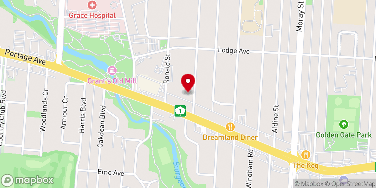 Map showing location of Saint Basil’s Ukrainian Catholic Church
