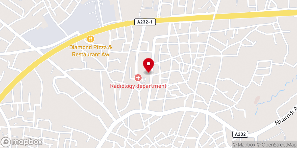 Map showing location of Divine Mercy Catholic Chaplaincy, Amaku Teaching Hospital, Awka