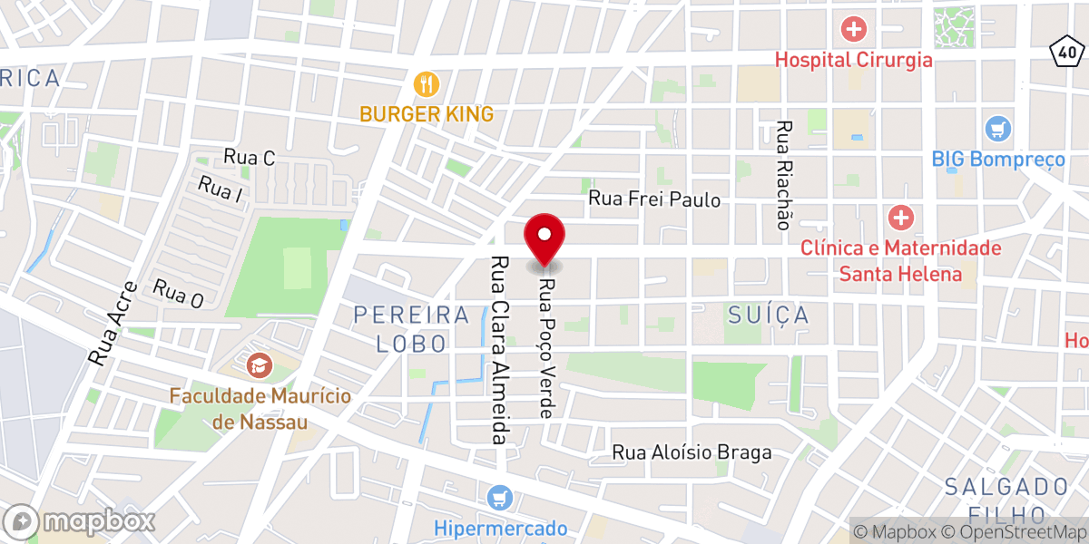 Map showing location of Igreja Assembléia de Deus