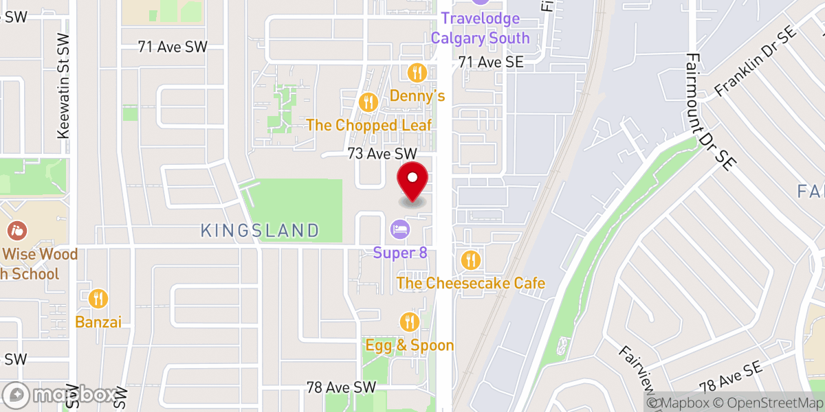 Map showing location of CHURCH OF THE TRANSFIGURATION, ANGLICAN COMMUNION, CALGARY