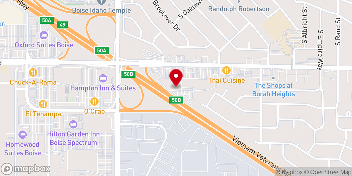Map showing location of Boise Church