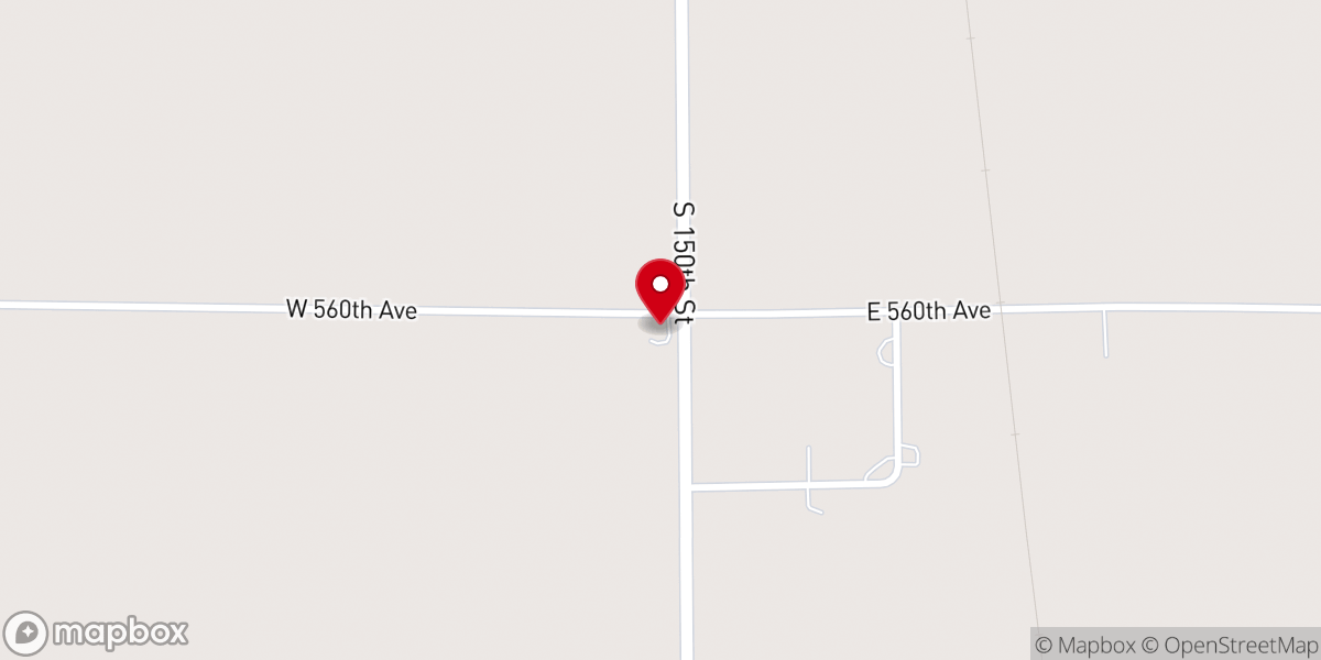 Map showing location of Crossroads Baptist Church