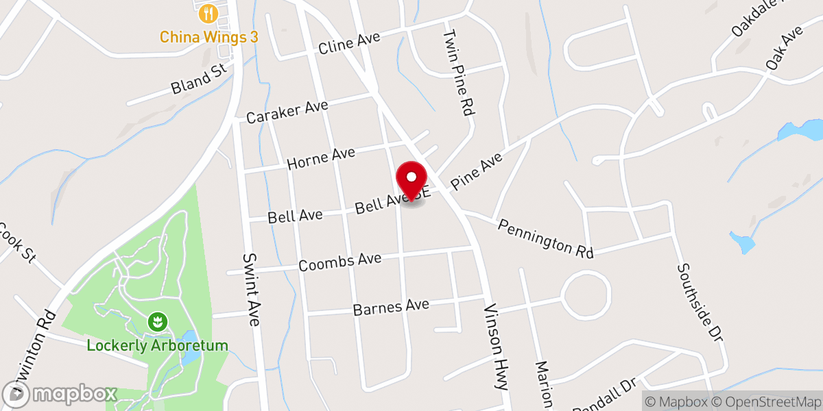Map showing location of Wesley Chapel AME Church