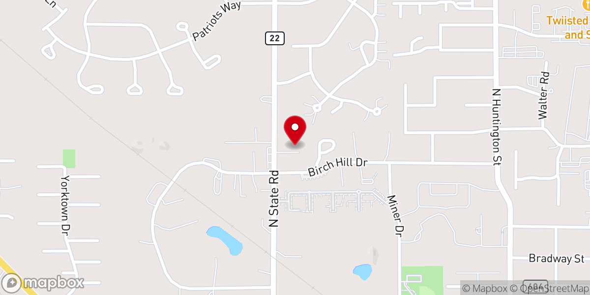 Map showing location of New Hill Church