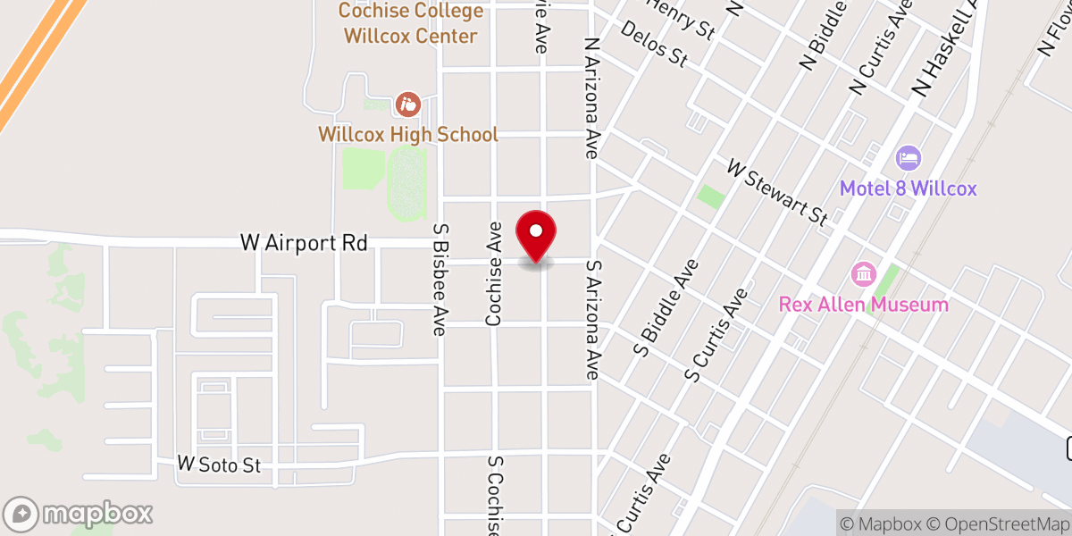 Map showing location of Victory Baptist Church