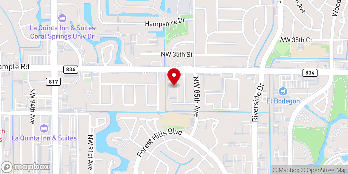 Map showing location of First Church Preschool of Coral Springs