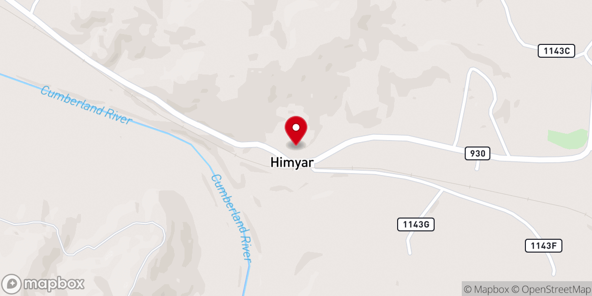 Map showing location of Hymar Baptist Church