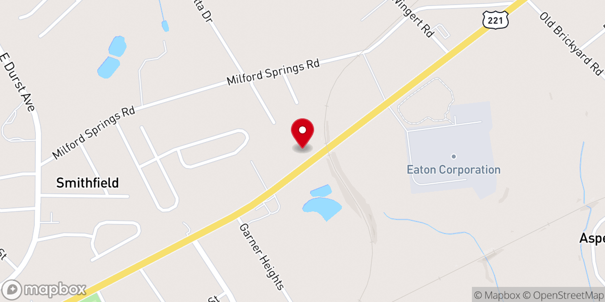 Map showing location of Fellowship Baptist Church