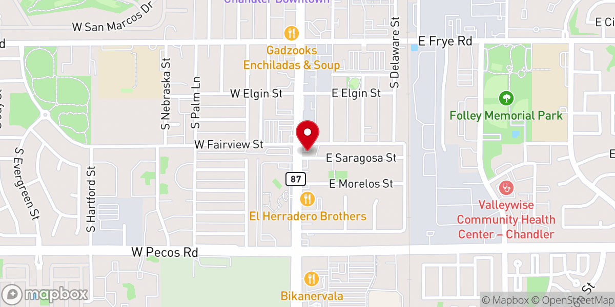Map showing location of Light And Life Chandler Church