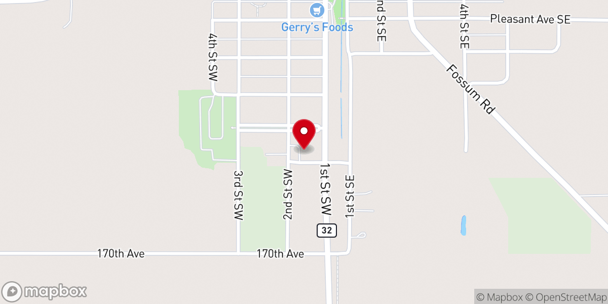 Map showing location of Trinity Lutheran Church (LCMS)