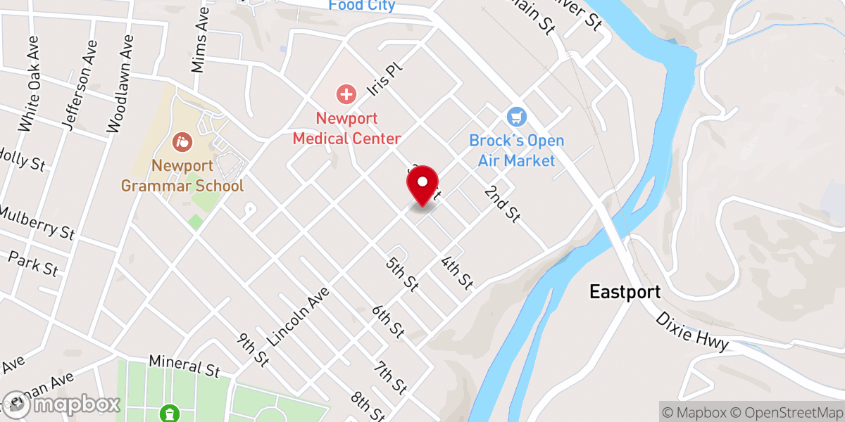 Map showing location of Lincoln Avenue Baptist Church