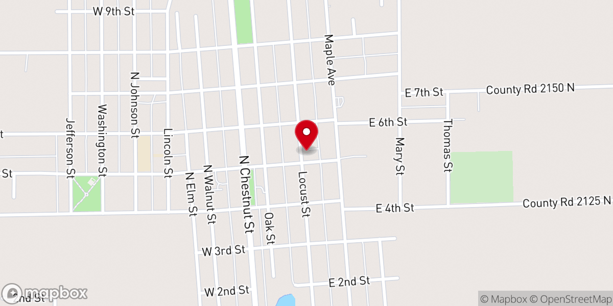 Map showing location of Minonk Baptist Church