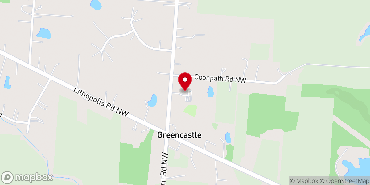 Map showing location of Greencastle Bible Church, Carroll, OH