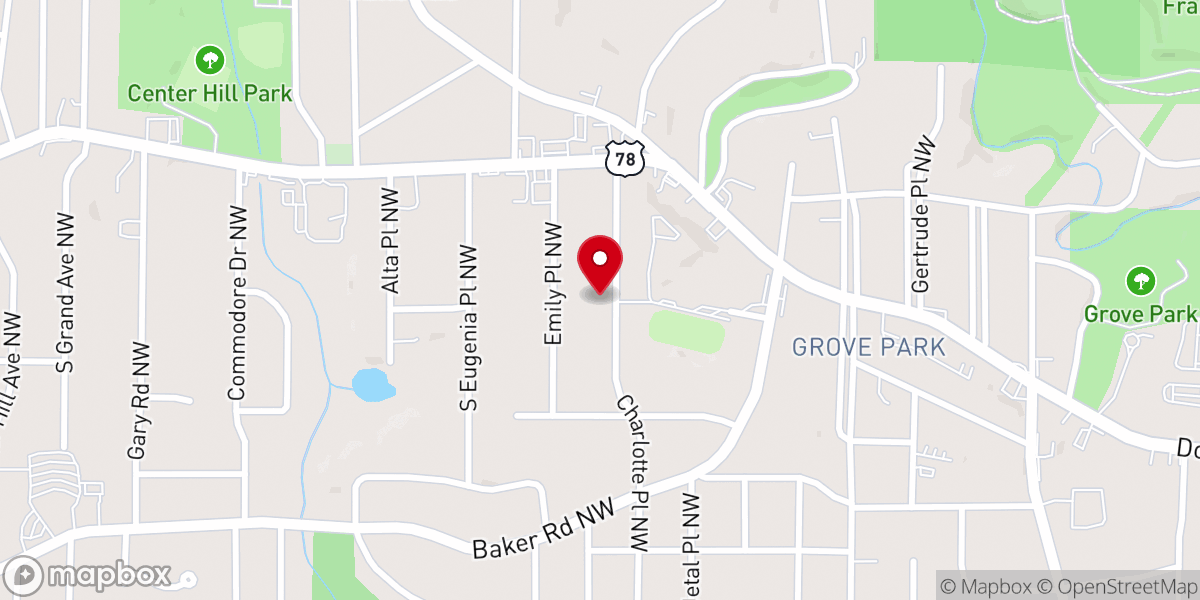 Map showing location of Holsey Temple Christian Methodist Episcopal Church