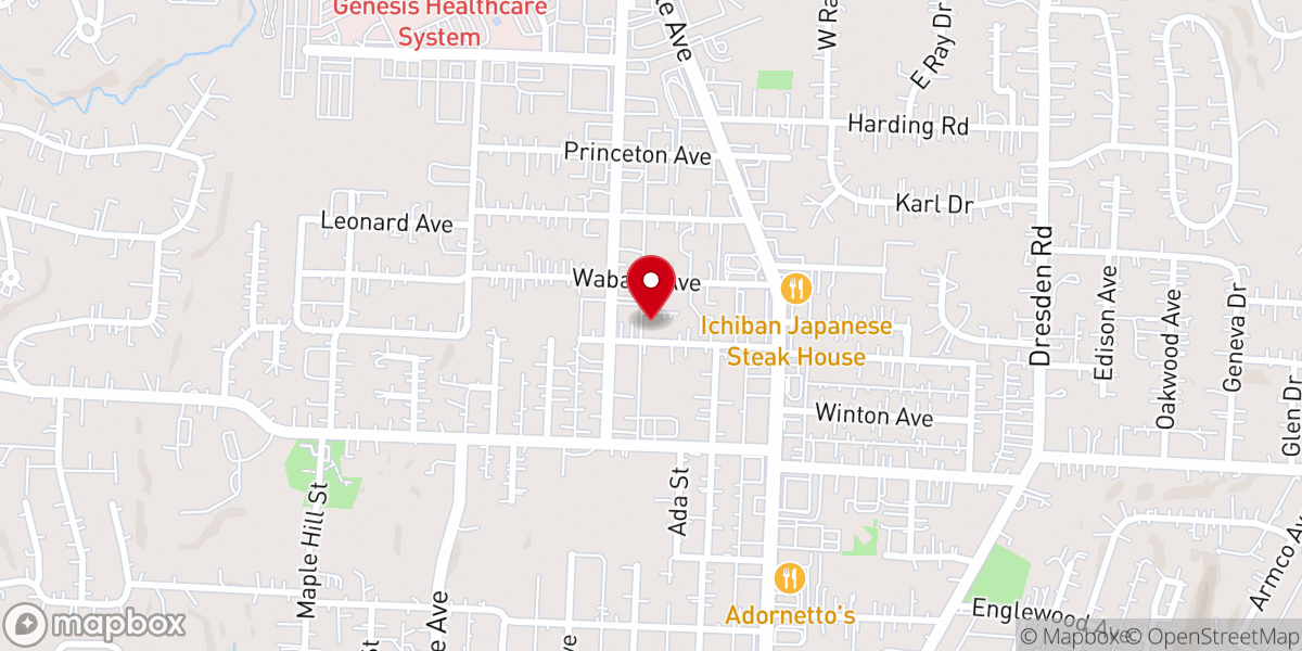 Map showing location of Zanesville Northside Church of the Nazarene