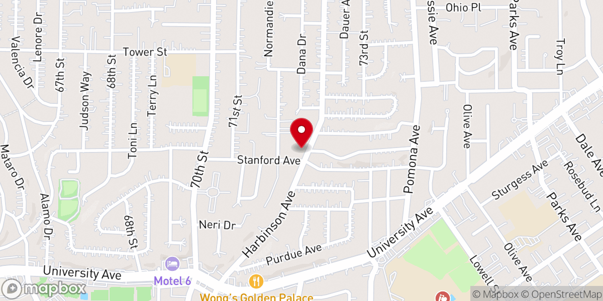 Map showing location of La Mesa Presbyterian Church