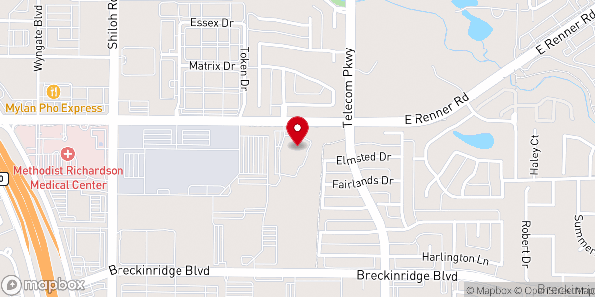 Map showing location of Woodcreek Church