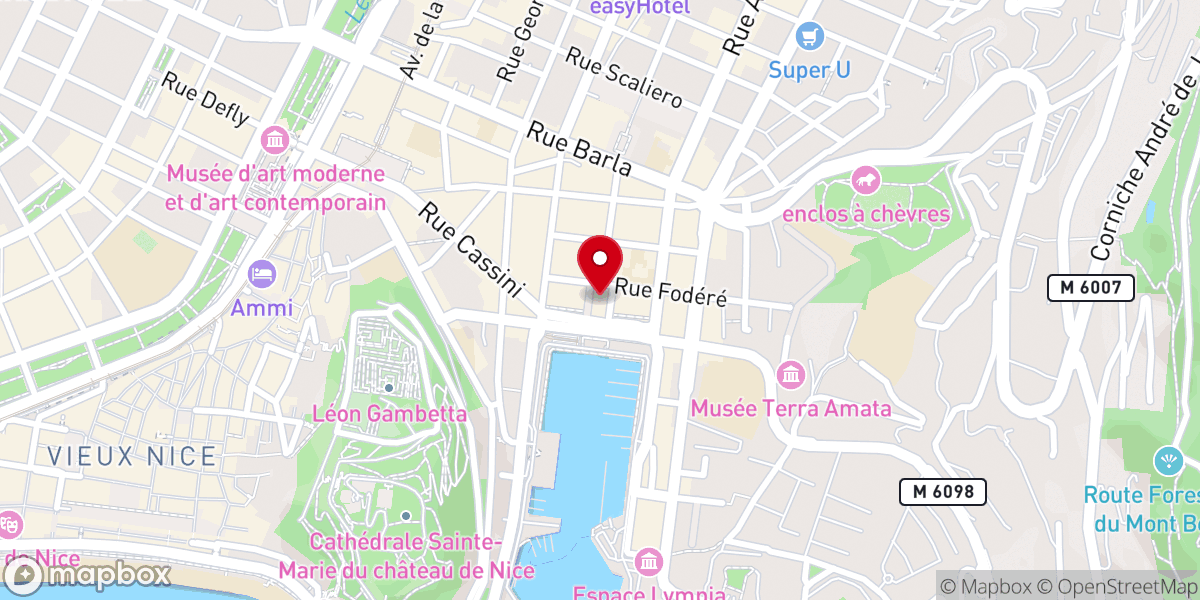 Map showing location of Église Notre-Dame du Port de Nice