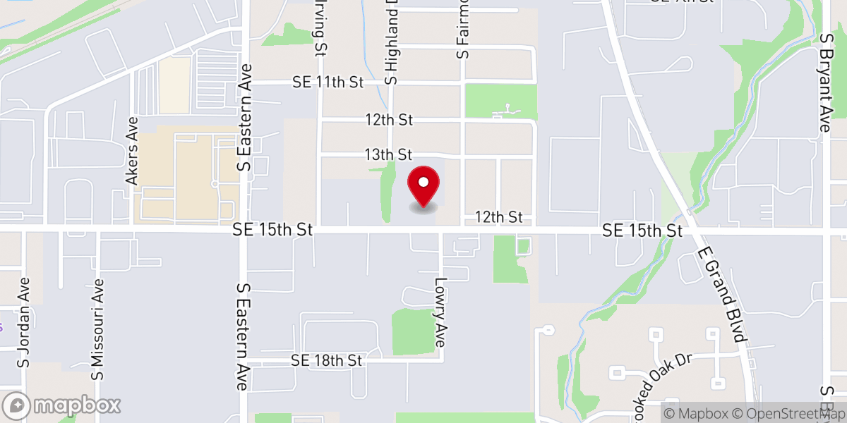 Map showing location of Victory Baptist Church