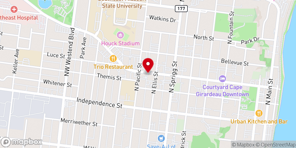 Map showing location of Gospel Life Church Cape Girardeau