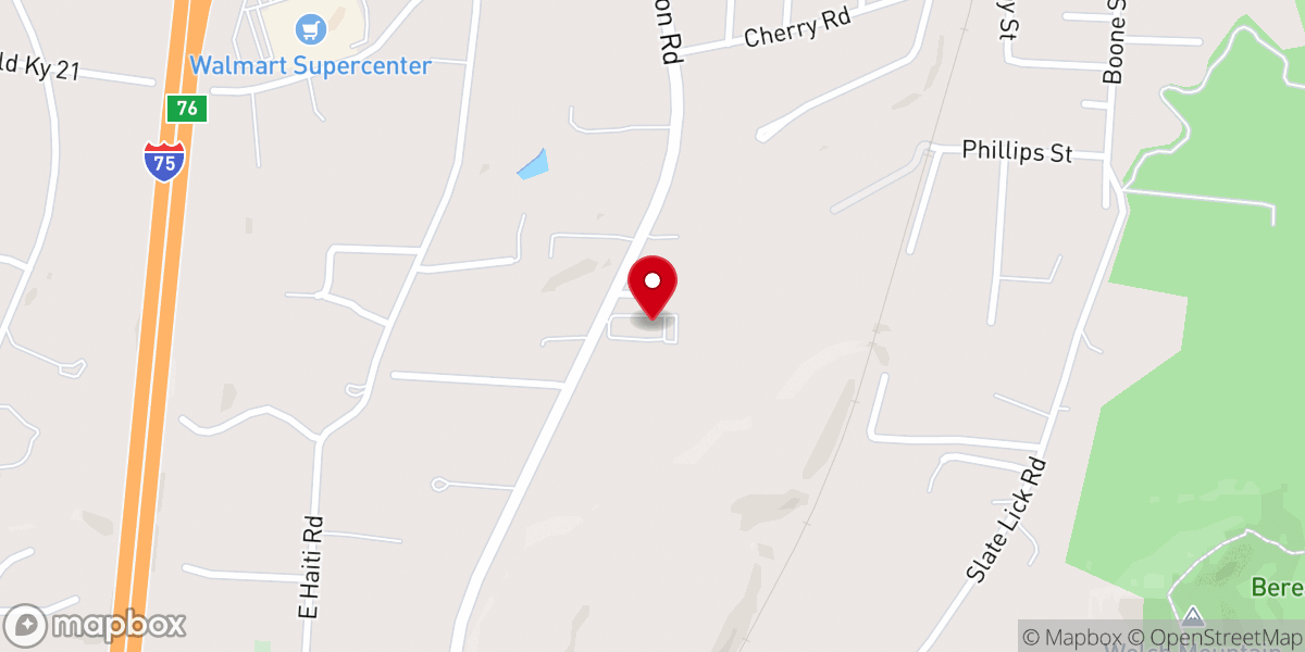 Map showing location of Liberty Avenue Baptist Church