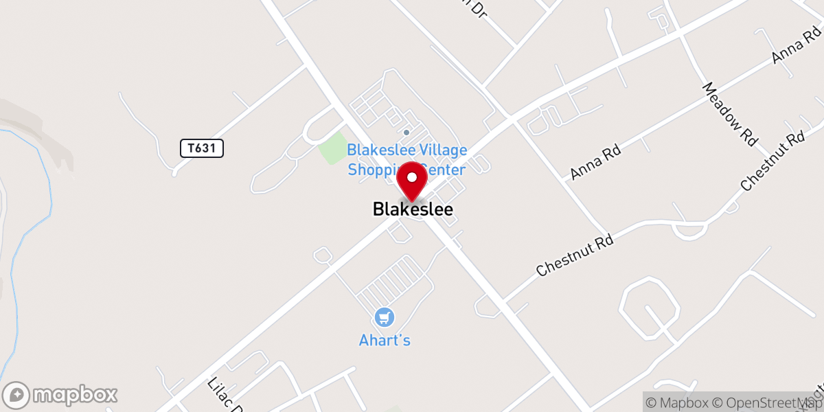 Map showing location of Blakeslee