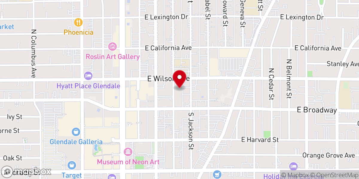 Map showing location of First United Methodist Church of Glendale