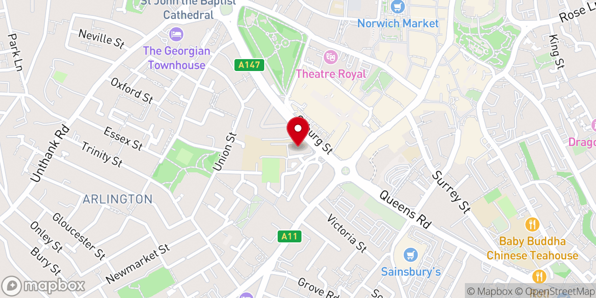 Map showing location of Norwich Methodist Circuit