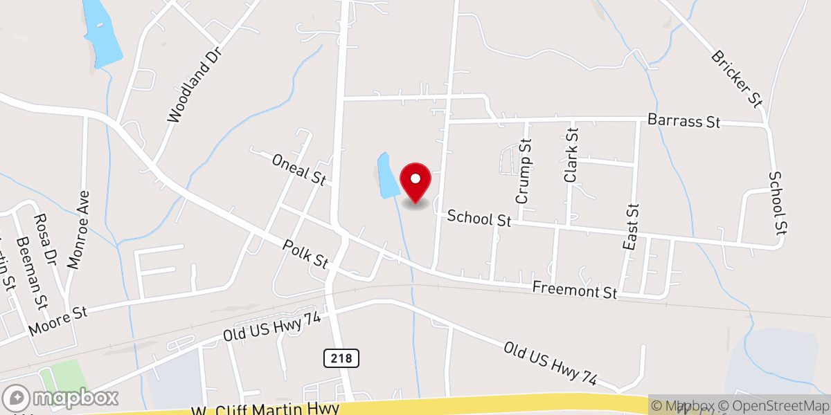 Map showing location of Burnsville Church of God
