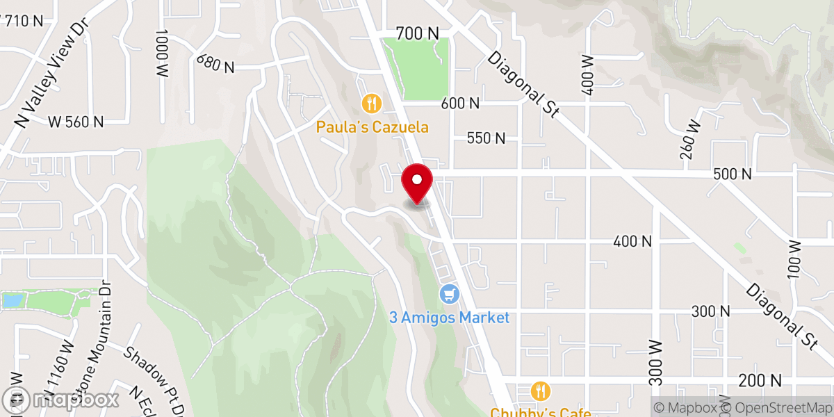 Map showing location of Iglesia Palabra Viva en St. George, Asambleas de Dios