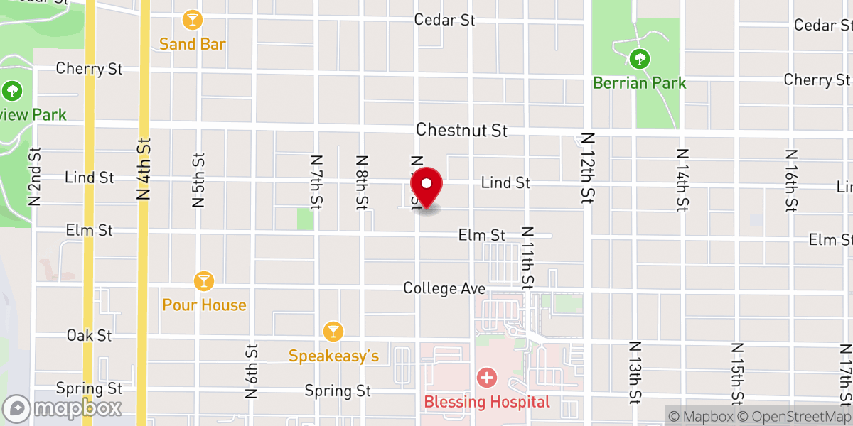 Map showing location of Gethsemane Gospel Church