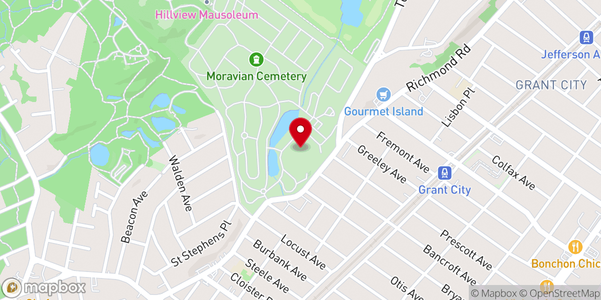 Map showing location of Original Vanderbilt Family Mausoleum