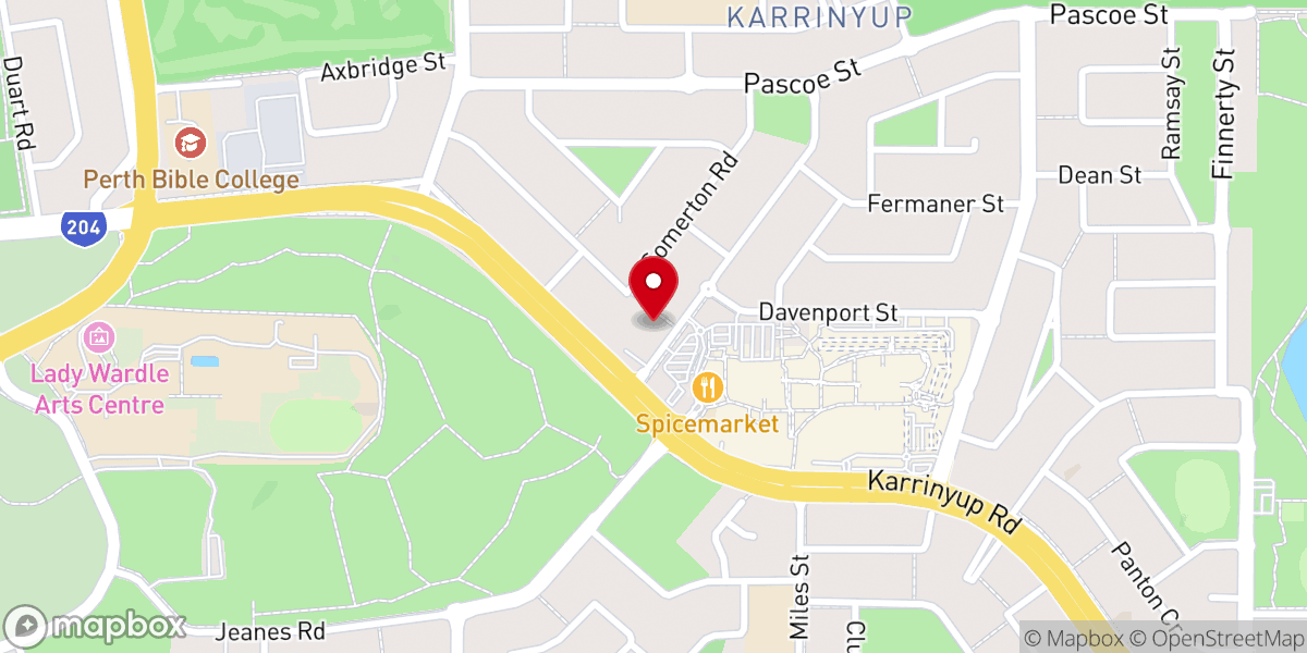 Map showing location of Karrinyup Anglican Church