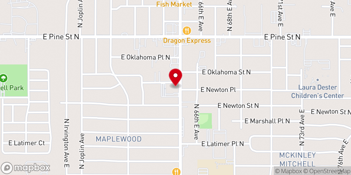 Map showing location of Love Church-Rccg Tulsa