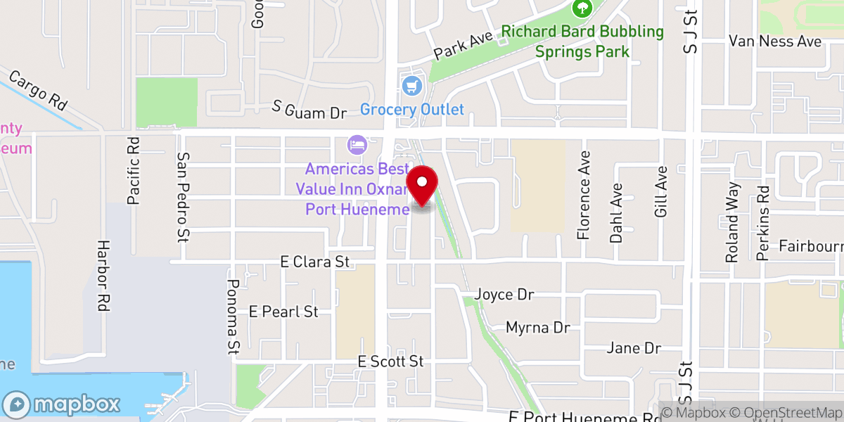 Map showing location of Port Hueneme Church