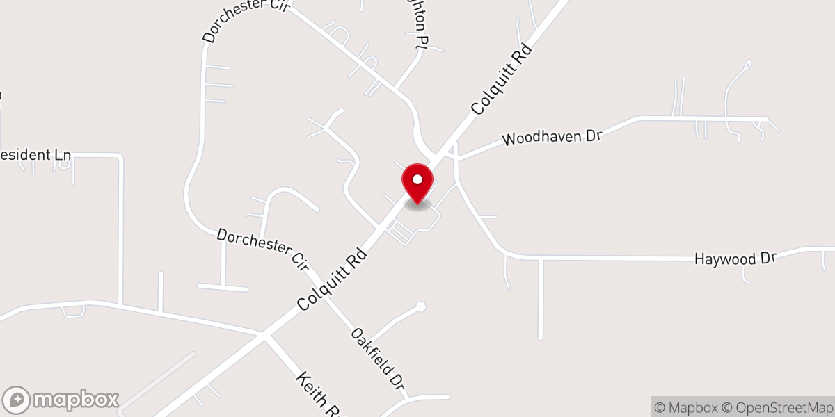 Map showing location of Grawood Baptist Church